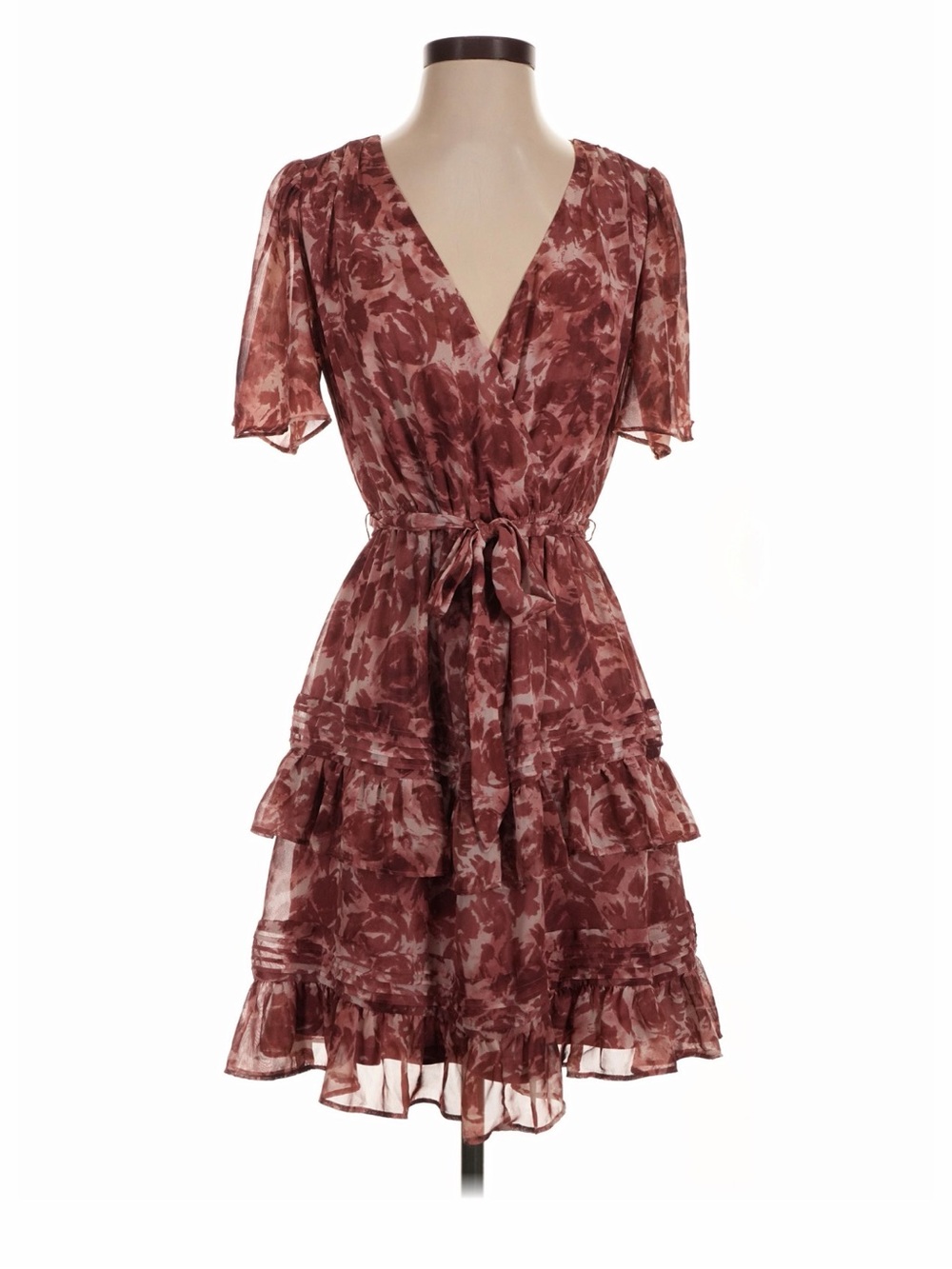 Simply Vera Vera Wang Mauve Floral Wrap Dress